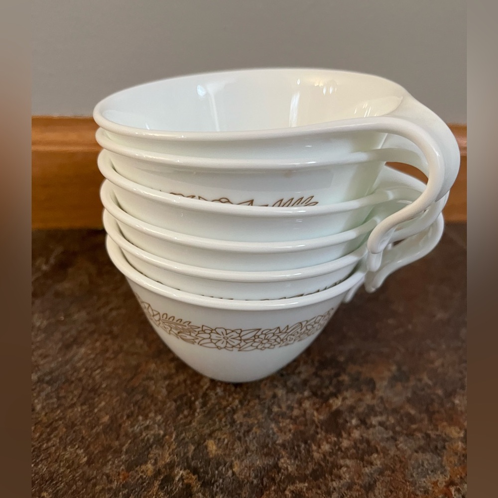 A set of 6 Vintage Corelle Woodland brown hook handle coffee tea cups Corning. - Picture 3 of 10